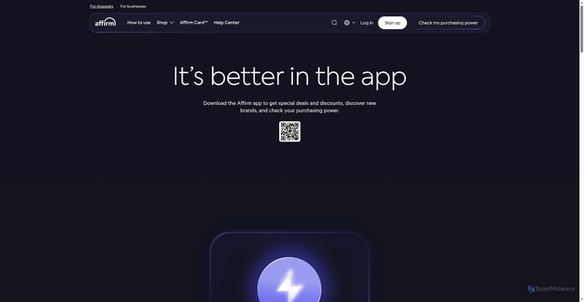 Security scan screenshot of https://click.e.affirm.com