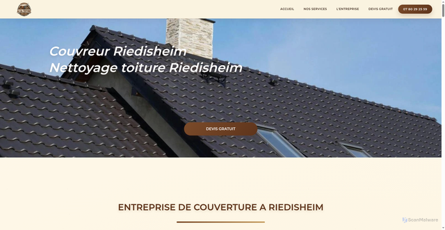 Security scan screenshot of https://alsa-couvreur-68.fr/couvreur-riedisheim.html