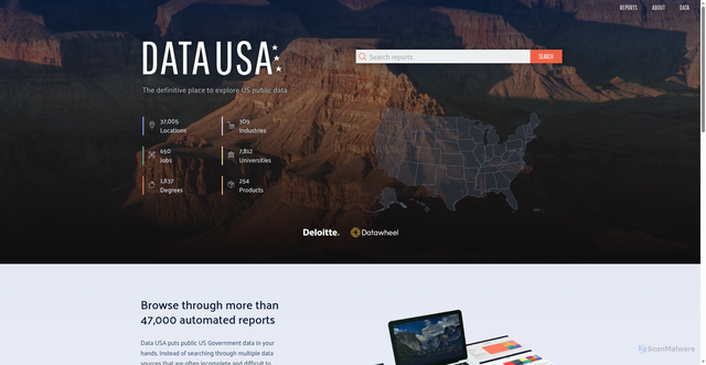 Security scan screenshot of https://datausa.io