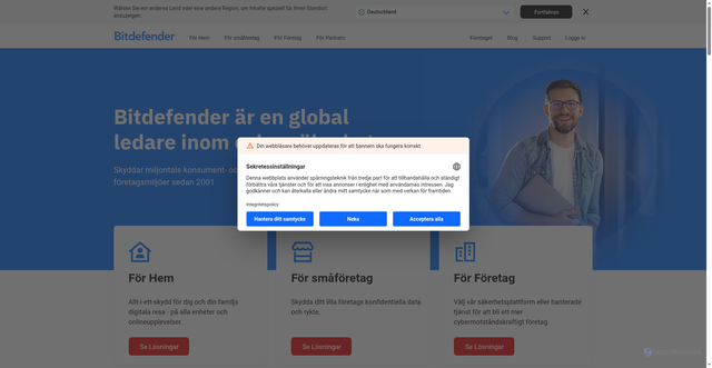 Security scan screenshot of https://bitdefender.se