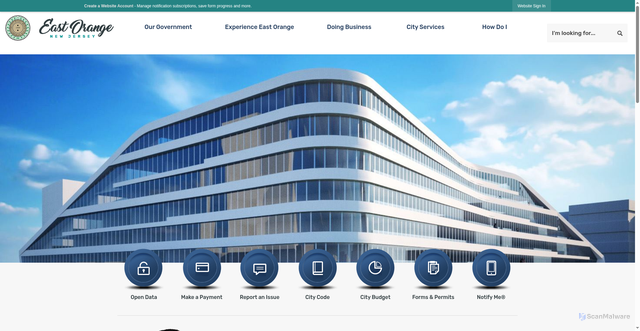 Security scan screenshot of https://eastorange-nj.gov/