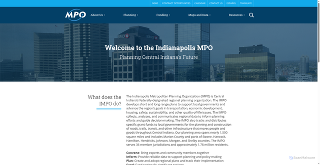 Security scan screenshot of https://www.indympo.gov/