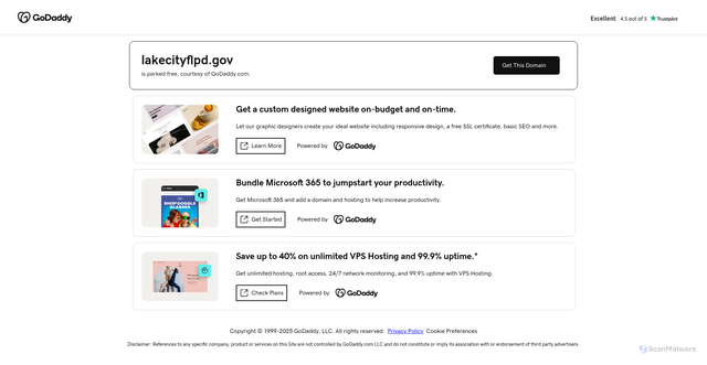 Security scan screenshot of https://lakecityflpd.gov/