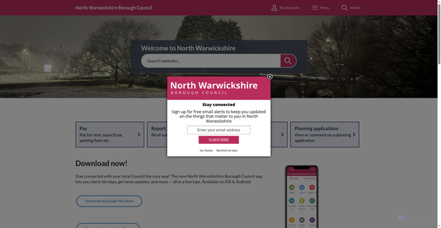 Security scan screenshot of https://www.northwarks.gov.uk/