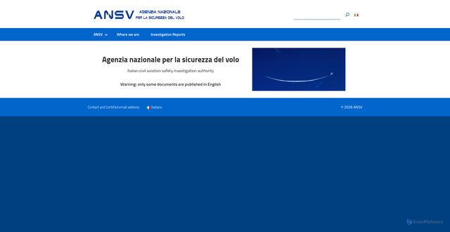 Security scan screenshot of https://www.ansv.it