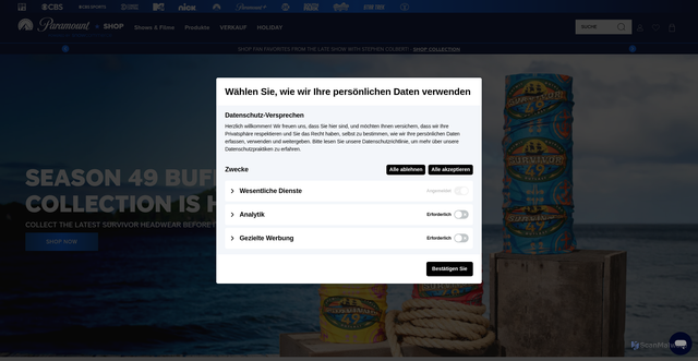 Security scan screenshot of https://www.paramountshop.com/?srsltid=AfmBOor-yLIWF9KhlulhKWeP-l5noqS2QllMYvvfEK6PNFxgUEKbsssI