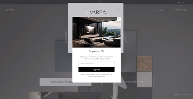Security scan screenshot of https://www.livarea.nl