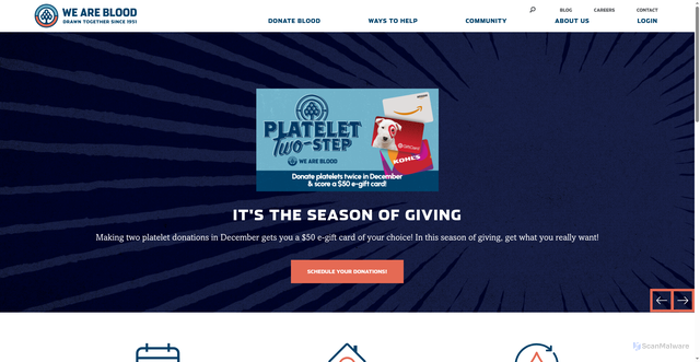 Security scan screenshot of https://weareblood.org/