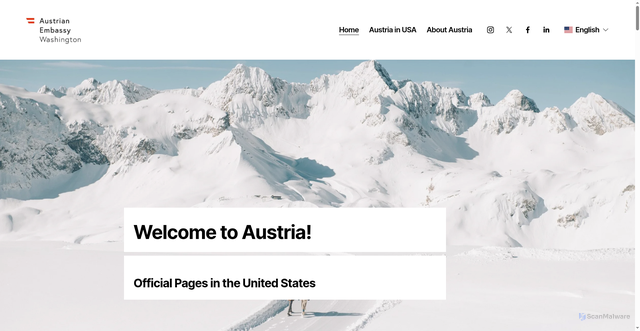 Security scan screenshot of https://www.austria.org/