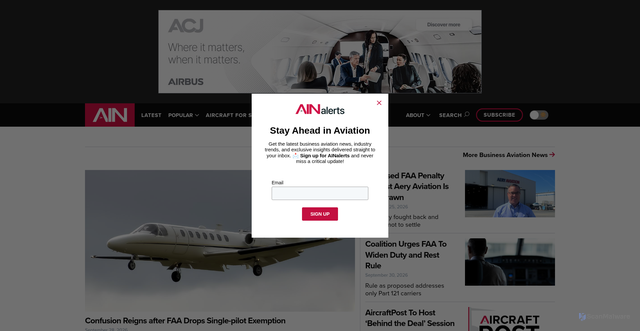 Security scan screenshot of https://www.ainonline.com