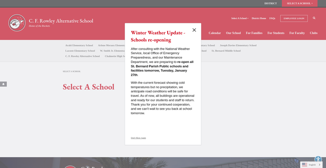 Security scan screenshot of https://cfr.sbpsb.org/select-a-school