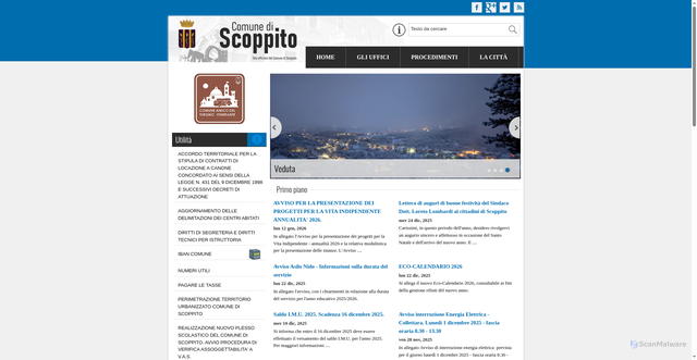 Security scan screenshot of https://www.comune.scoppito.aq.it/