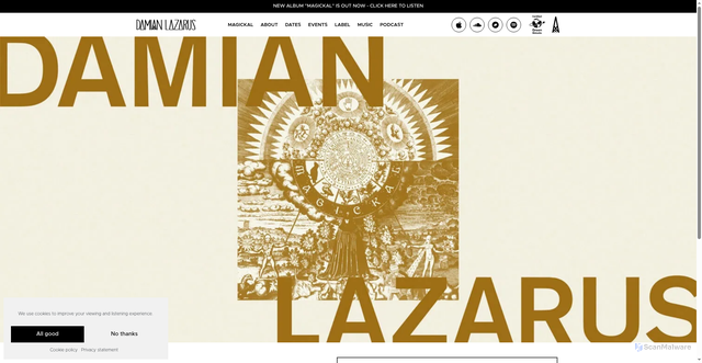 Security scan screenshot of https://damianlazarus.com/