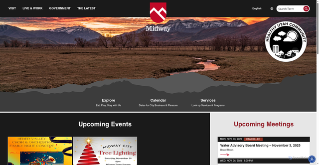 Security scan screenshot of https://www.midwaycityut.gov/