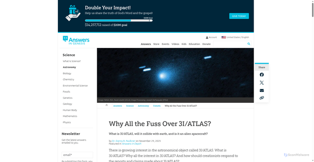 Security scan screenshot of https://answersingenesis.org/astronomy/comets/why-all-fuss-over-3iatlas/