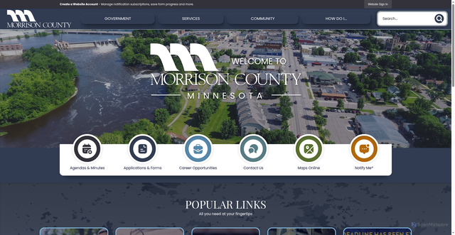 Security scan screenshot of https://morrisoncountymn.gov/
