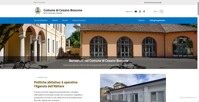 Security scan screenshot of https://www.comune.cesano-boscone.mi.it