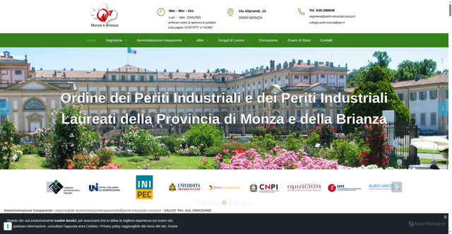 Security scan screenshot of https://www.periti-industriali.monza.it/