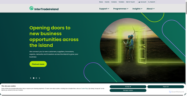 Security scan screenshot of http://www.intertradeireland.com