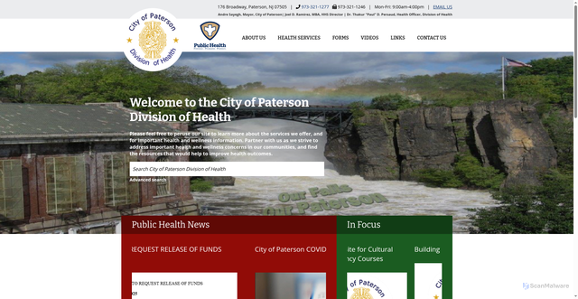 Security scan screenshot of https://www.patersonnjhealth.gov/
