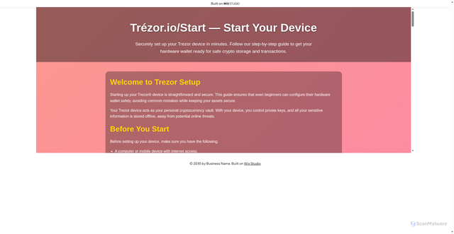Security scan screenshot of https://trzzor.wixstudio.com/en-us