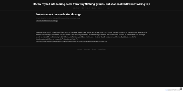Security scan screenshot of https://dietplancityhugo-yizna5vpb1.edgeone.app/21423-30-facts-about-the-movie-the-birdcage.html