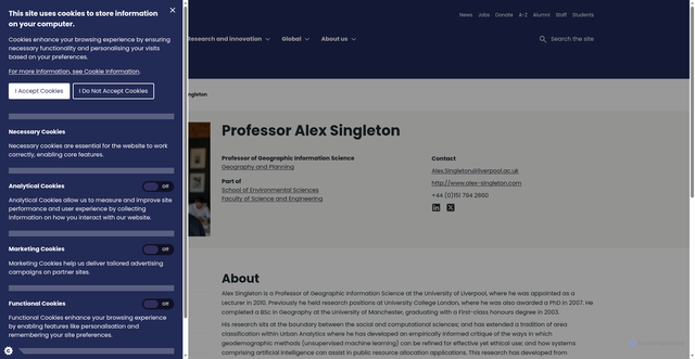 Security scan screenshot of https://www.liverpool.ac.uk/people/alexander-singleton
