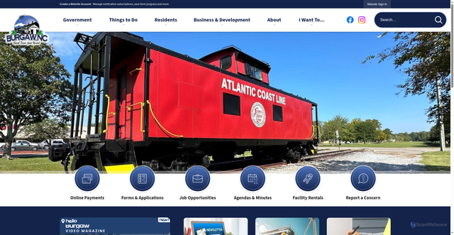 Security scan screenshot of https://burgawnc.gov/