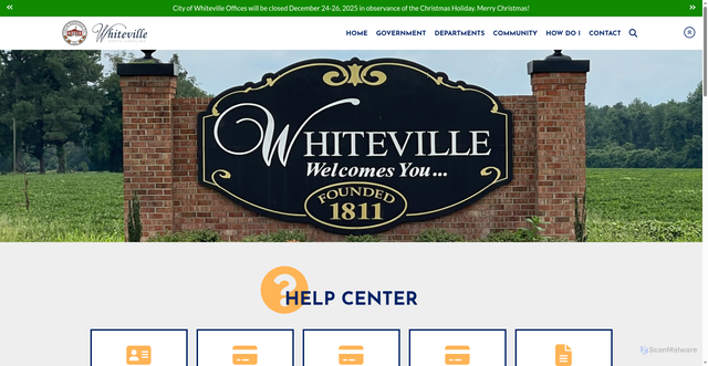 Security scan screenshot of https://whitevillenc.gov/