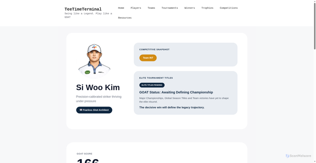 Security scan screenshot of https://teetimeterminal.com/si-woo-kim/