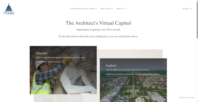 Security scan screenshot of https://www.aoc.gov/virtual-capitol