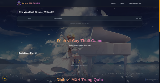 Security scan screenshot of https://duckstreamer.store/