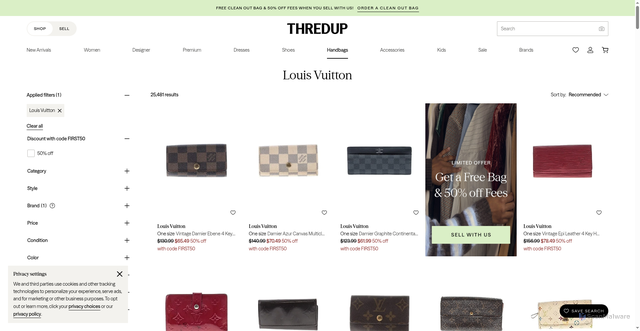 Security scan screenshot of https://www.thredup.com/handbags/louis-vuitton?srsltid=AfmBOopPbF_b2I6N60ONyJ-Lb9FGglS9K3GjVG5_M1jipP781dkgNBVo