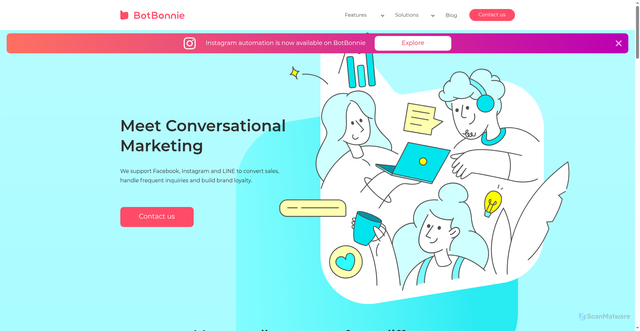 Security scan screenshot of https://botbonnie.com