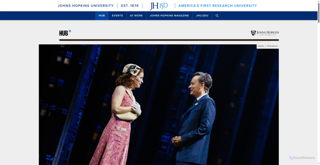 Security scan screenshot of https://hub.jhu.edu/2025/11/25/this-world-of-tomorrow-tom-hanks-james-glossman/