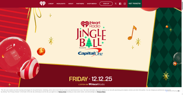 Security scan screenshot of https://iheart.com/jingle-ball/