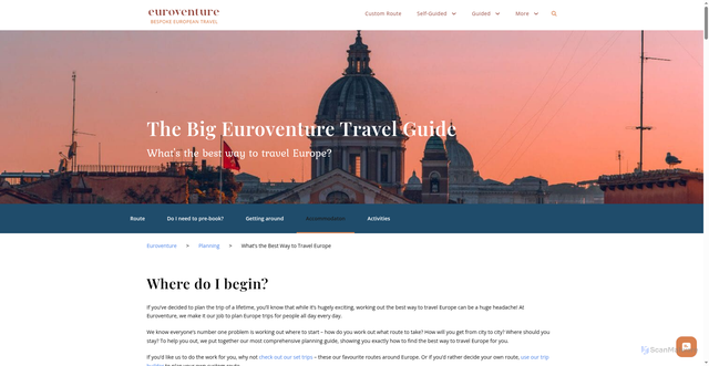 Security scan screenshot of https://www.euroventure.com/planning/whats-the-best-way-to-travel-europe/
