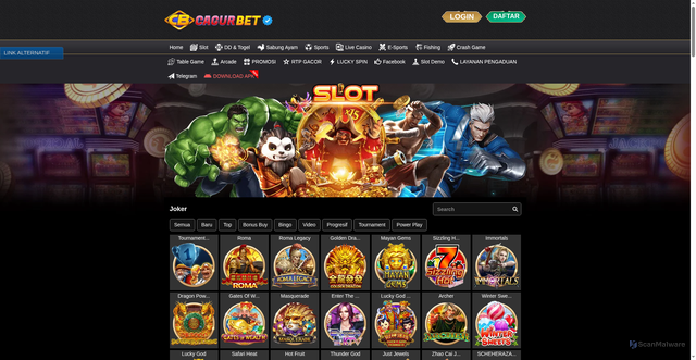 Security scan screenshot of https://cagurbetnatal.xyz/desktop/game/slot/joker