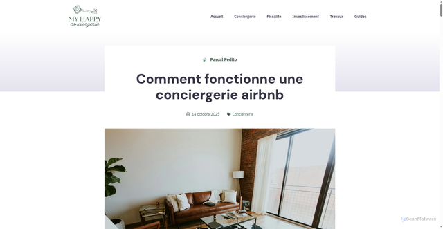 Security scan screenshot of https://my-happy-conciergerie.com/?p=48248