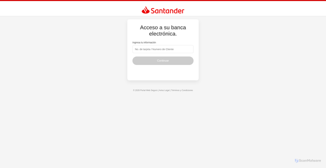 Security scan screenshot of http://www.santander-inicio.vercel.app/
