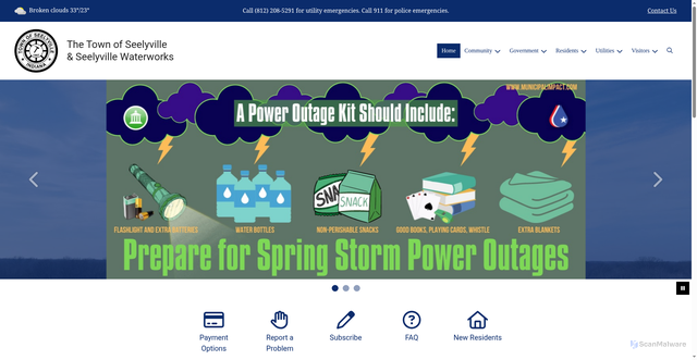 Security scan screenshot of https://seelyville-in.gov/