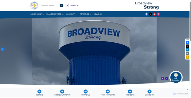 Security scan screenshot of https://broadview-il.gov/