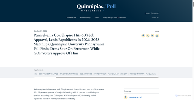 Security scan screenshot of https://poll.qu.edu/poll-release?releaseid=3933