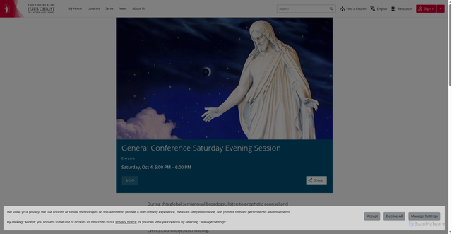 Security scan screenshot of https://local.churchofjesuschrist.org/en/units/us/wa/yakima-washington-stake/events/general-conference-saturday-evening-session