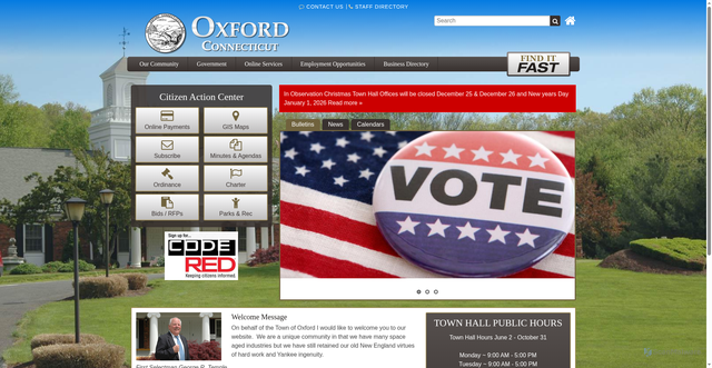 Security scan screenshot of https://www.oxford-ct.gov/