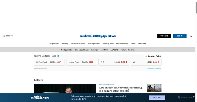 Security scan screenshot of https://www.nationalmortgagenews.com