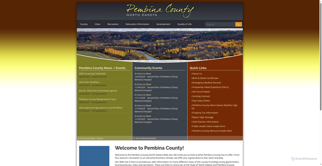 Security scan screenshot of https://pembinacountynd.gov/