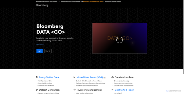 Security scan screenshot of https://data.bloomberg.com