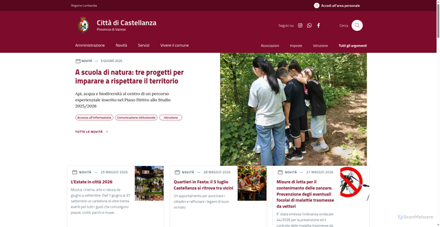 Security scan screenshot of https://www.comune.castellanza.va.it