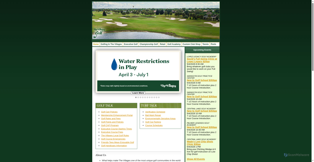 Security scan screenshot of https://www.golfthevillages.com/